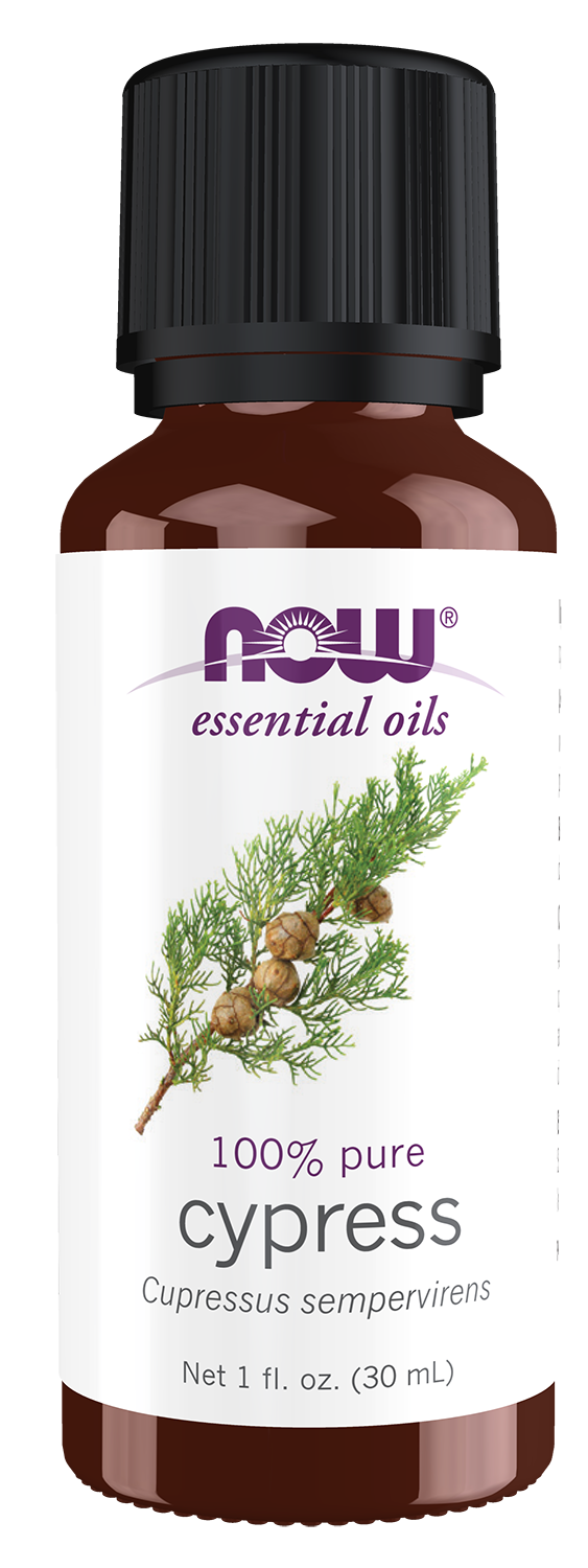 NOW Essential Oils, Cypress Oil, Undiluted, Steam Distilled, 1 fl. oz — product image
