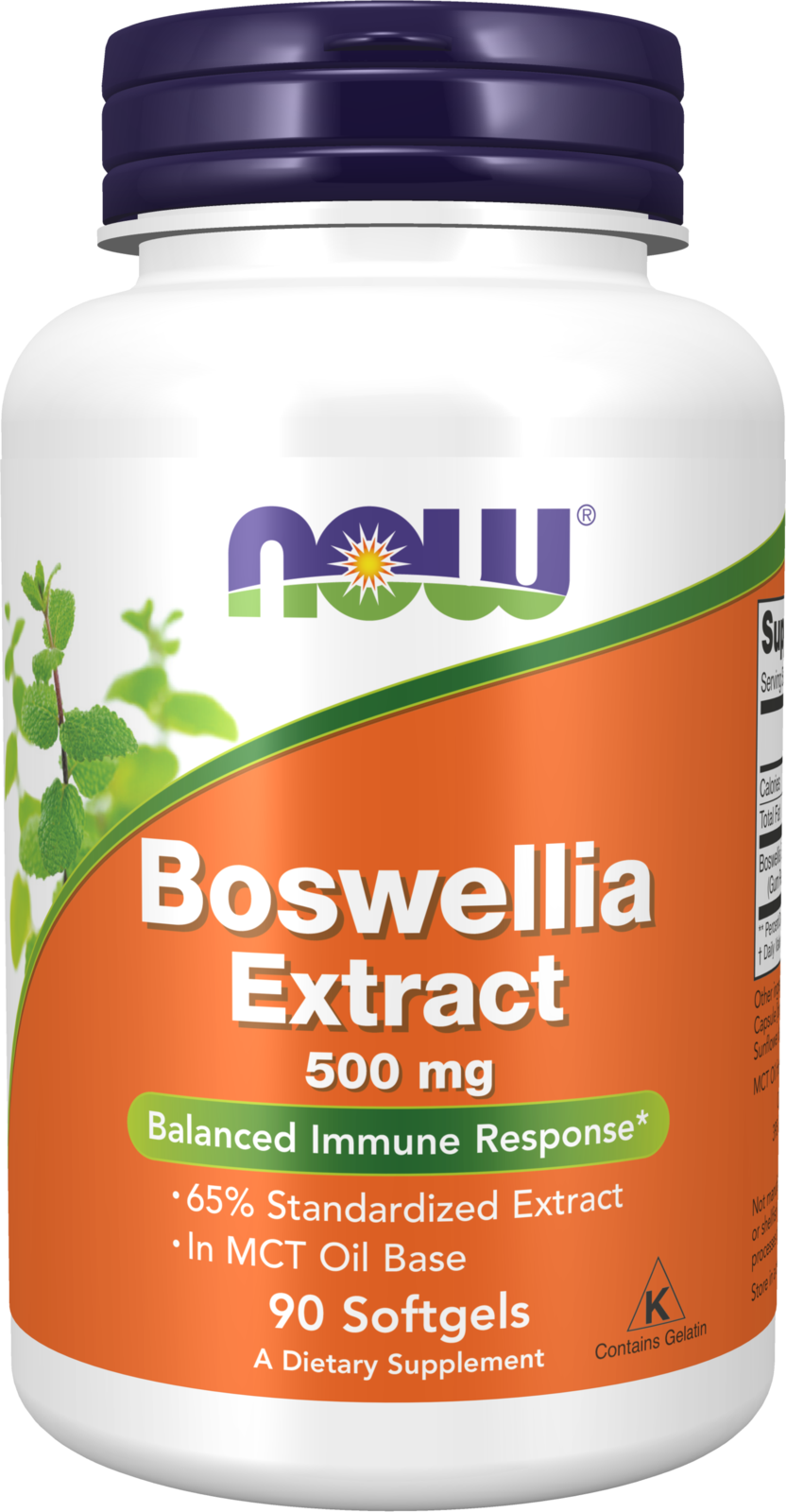 NOW Supplements, Boswellia Extract 500 mg in MCT Oil Base, 90 Softgels — product image