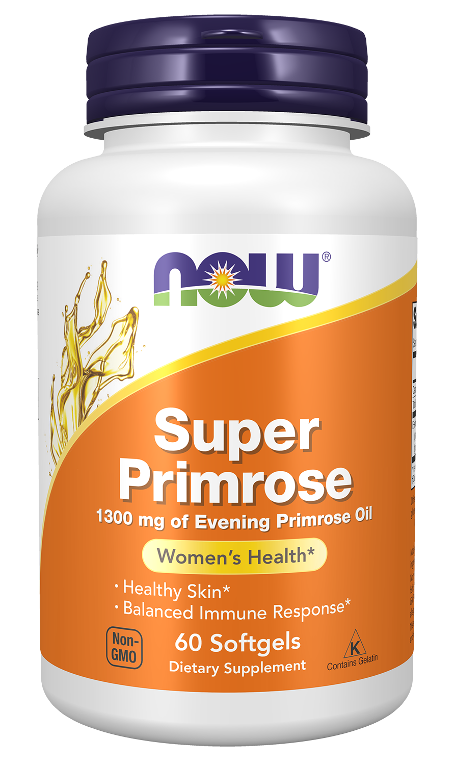 NOW Supplements, Super Primrose 1300 mg with GLA, 60 Softgels — product image