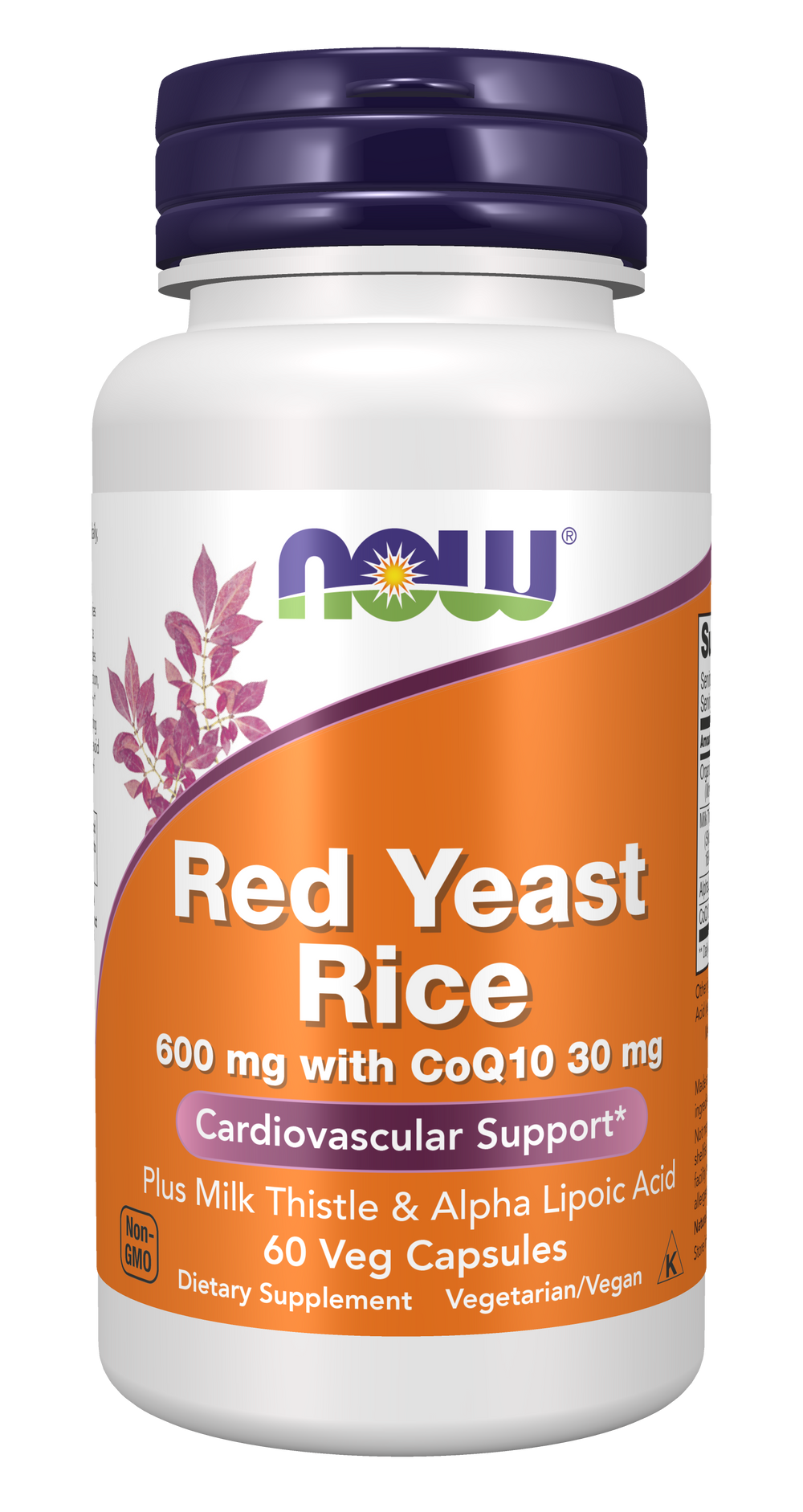 NOW Supplements, Red Yeast Rice with CoQ10, Milk Thistle & ALA, 60 Veg Caps — product image