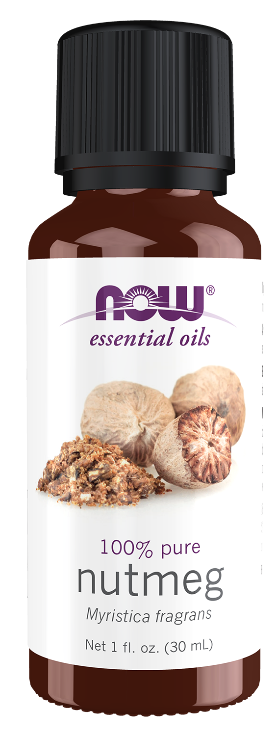 NOW Essential Oils, Nutmeg Oil, Undiluted, Steam Distilled, 1 fl. oz — product image