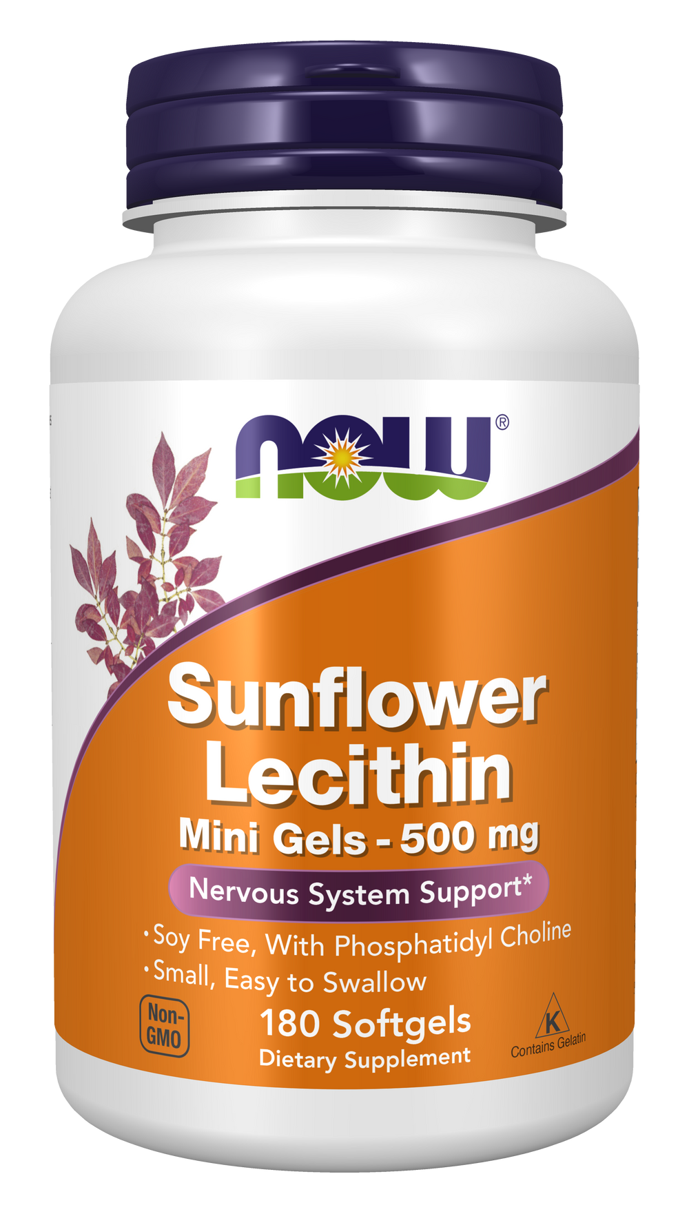NOW Supplements, Sunflower Lecithin 500 mg Soy-Free, Non-GMO - 180 Softgels — product image