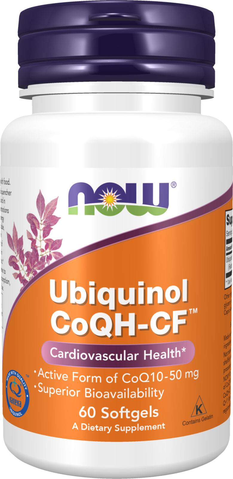 NOW Supplements, Ubiquinol CoQH-CF™ (the Active Form of CoQ10), 60 Softgels — product image