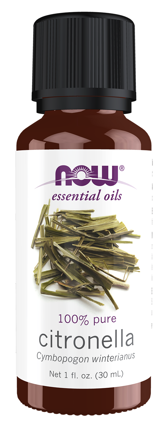 NOW Essential Oils, Citronella Oil, Undiluted, Steam Distilled, 1 fl. oz — product image