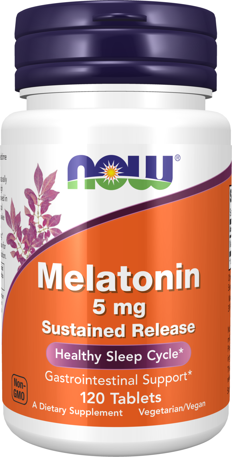 NOW Supplements, Melatonin 5 mg, Sustained Release, 120 Tabs — product image