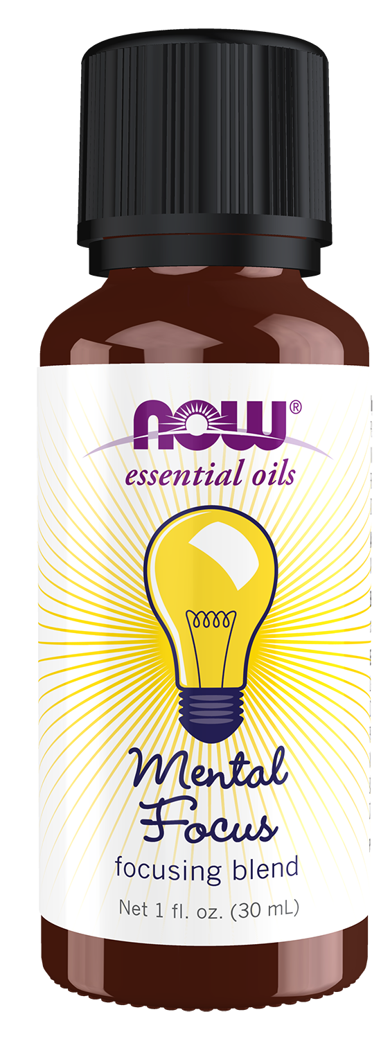 NOW Essential Oils, Mental Focus Oil Blend, Centering Scent, 1 fl. oz — product image