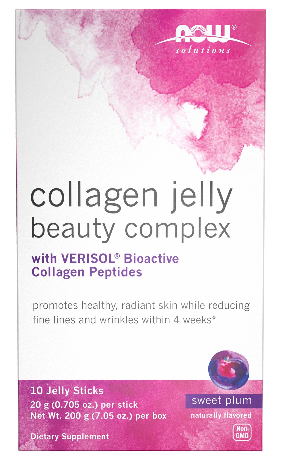 NOW Solutions, Collagen Jelly Beauty Complex, Plum, 10 Jelly Sticks — product image
