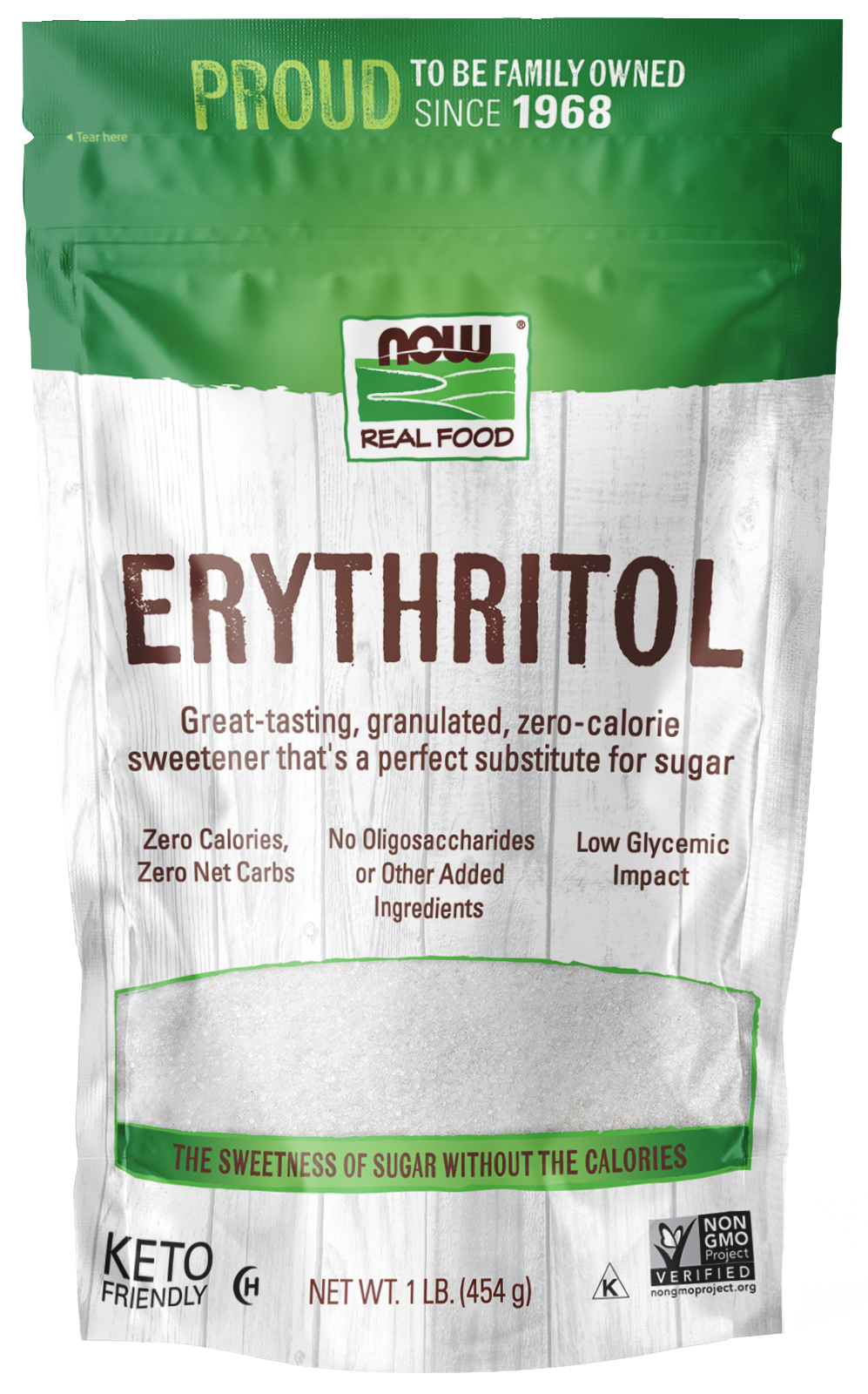 NOW Foods, Erythritol, Zero-Calorie Sweetener, 1 lb — product image