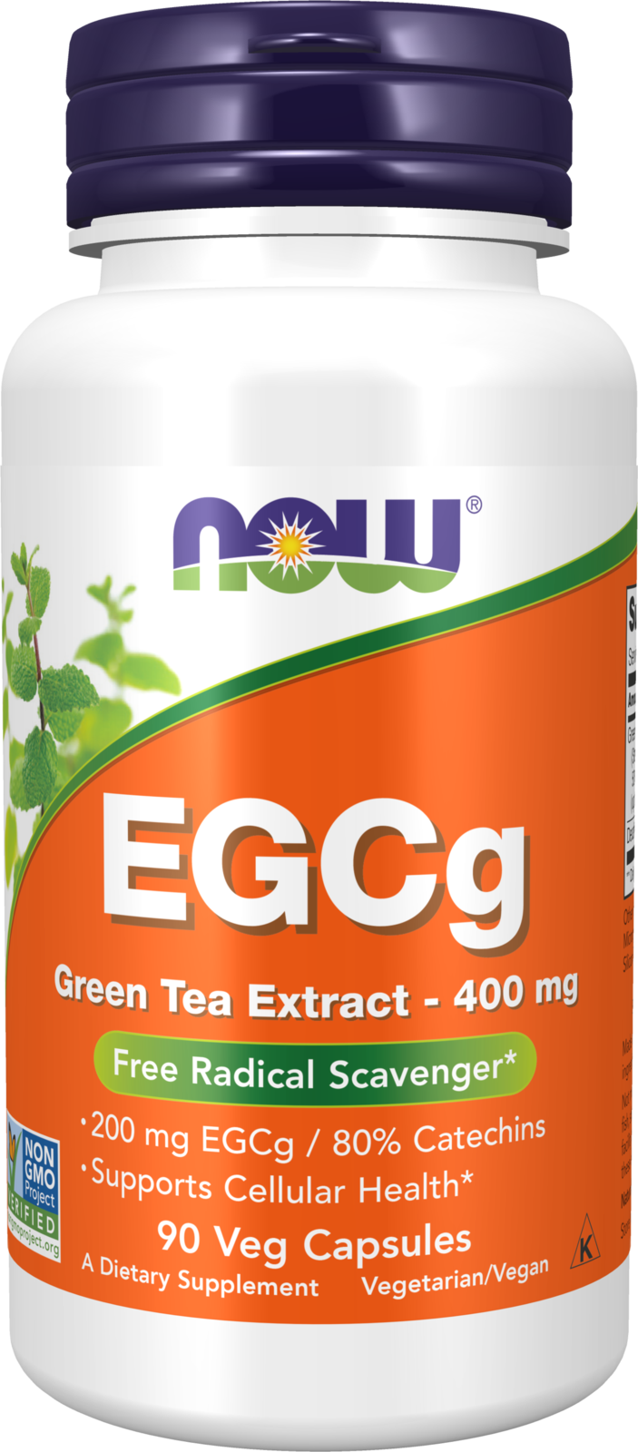 NOW Supplements, EGCg Green Tea Extract 400 mg, 90 Veg Caps — product image