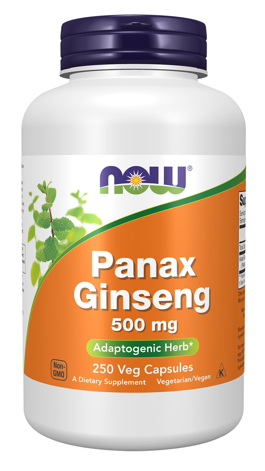 NOW Supplements, Panax Ginseng Root 500 mg, Adaptogenic Herb*, 250 Veg Caps — product image