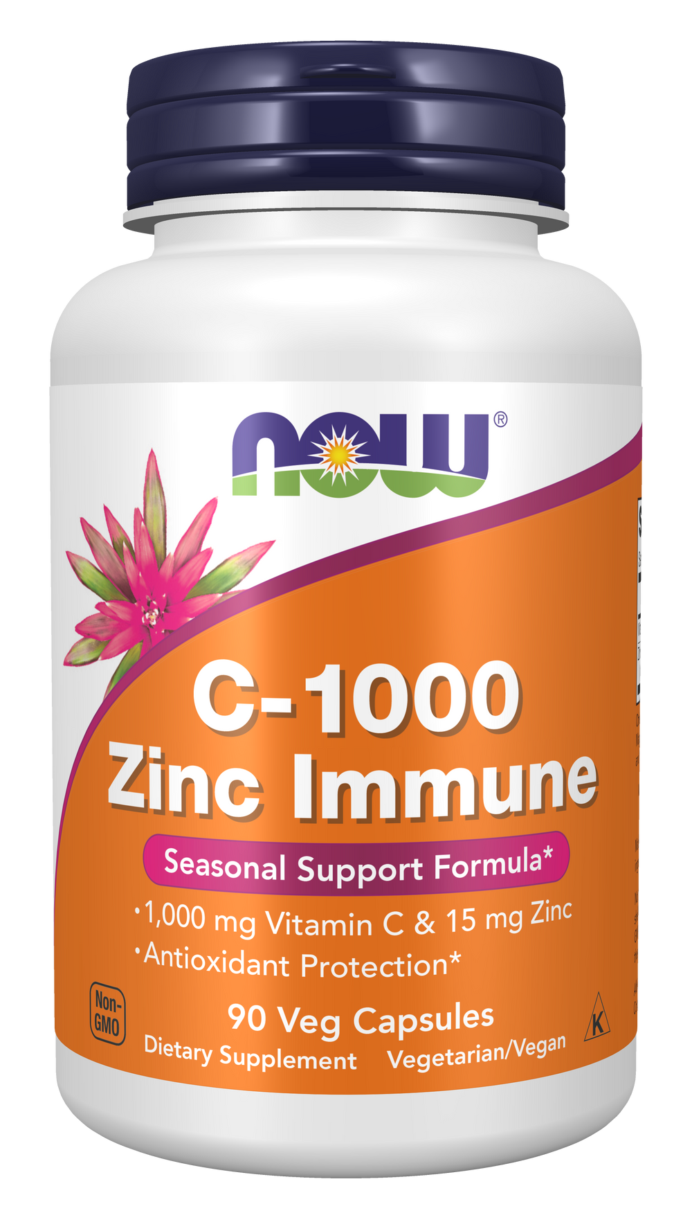 NOW Supplements, C-1000 & Zinc Immune, Seasonal Formula*, 90 Veg Caps — product image