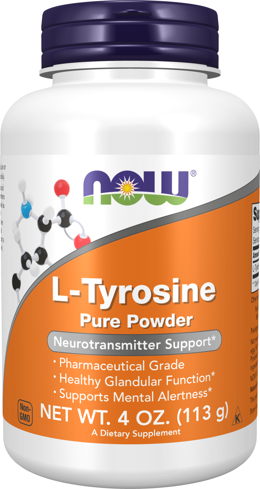 NOW Supplements, L-Tyrosine Powder, Free-Form, Amino Acid, 4 oz — product image