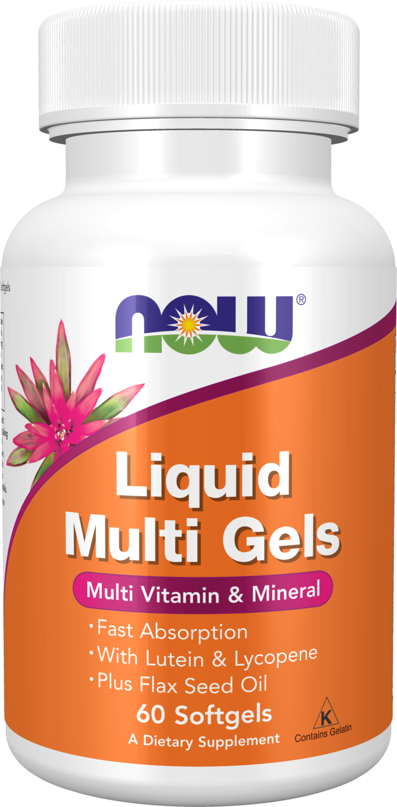 NOW Supplements, Liquid Multi Gels with Lutein and Lycopene, 60 Softgels — product image