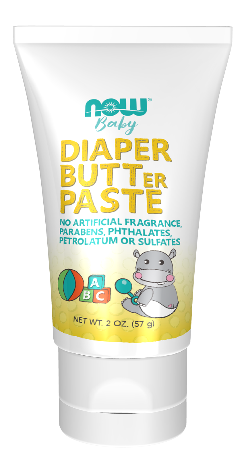 NOW Baby, Diaper Butter Paste, Fragrance Free, Parabens, Phthalates, or Petrolatum, 2-Ounce — product image