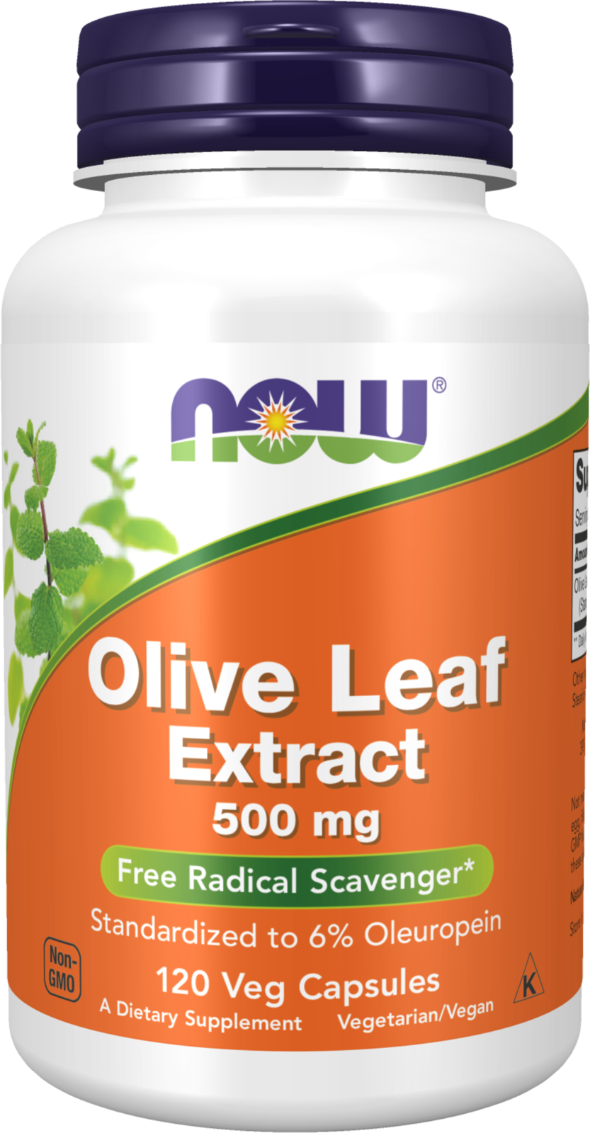 NOW Supplements, Olive Leaf Extract 500 mg, 120 Veg Caps — product image