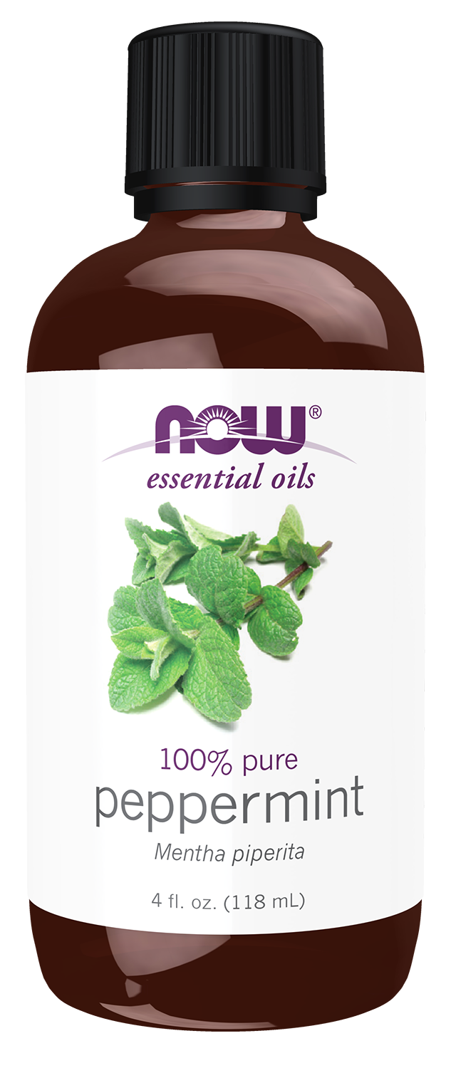 NOW Essential Oils, Peppermint Oil, Steam Distilled, Undiluted, 4 fl. oz — product image