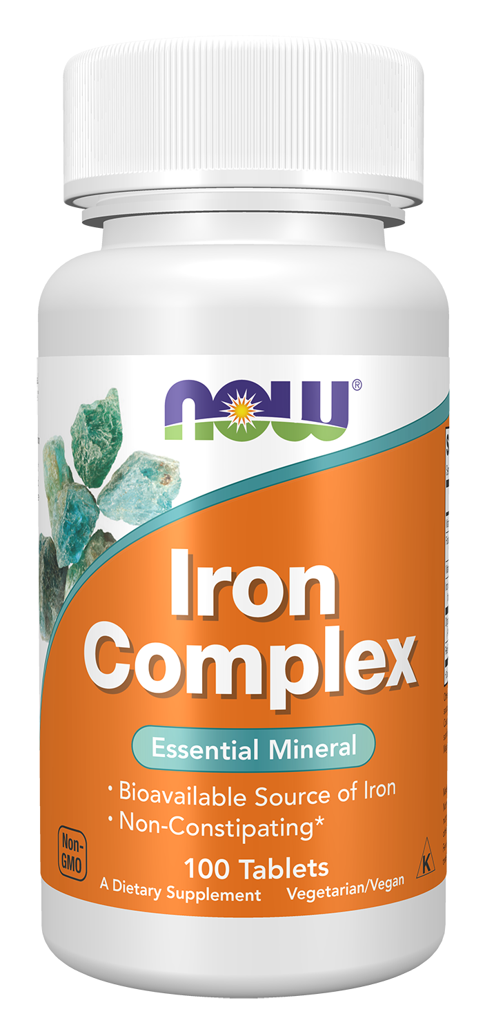 NOW Supplements, Iron Complex, Non-Constipating*, 100 Tabs — product image