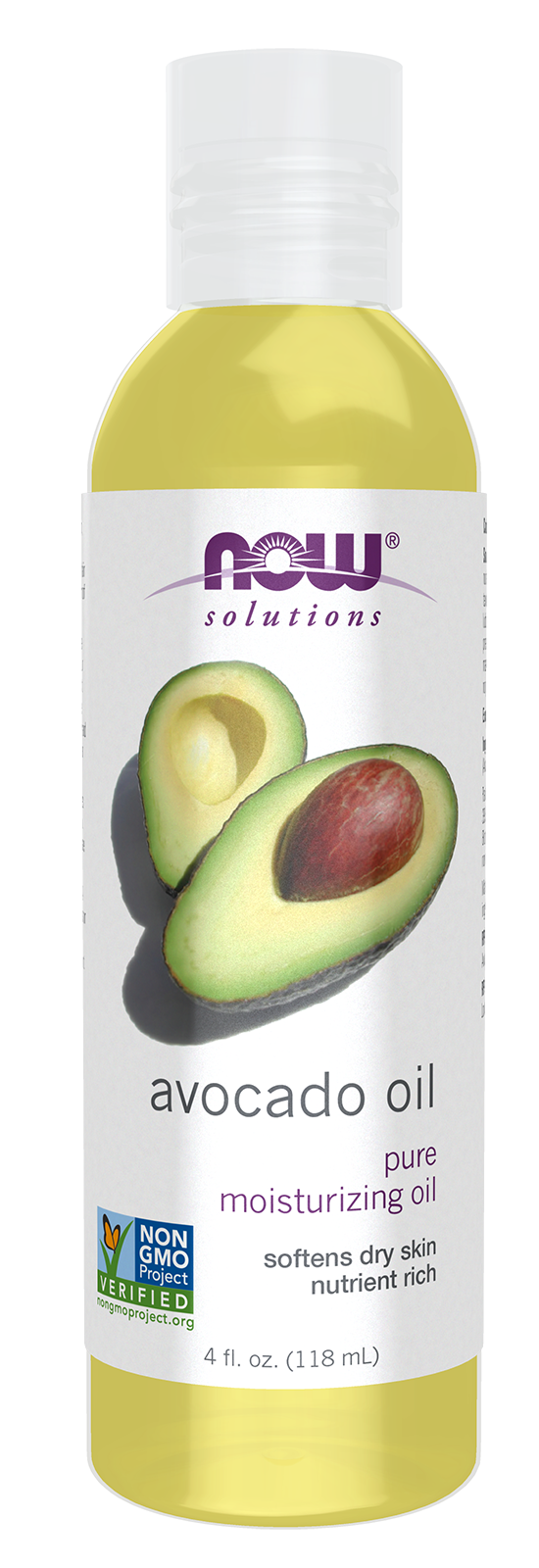 NOW Solutions, Avocado Oil, Moisturizing Oil, Nutrient Rich, 4 fl. oz — product image