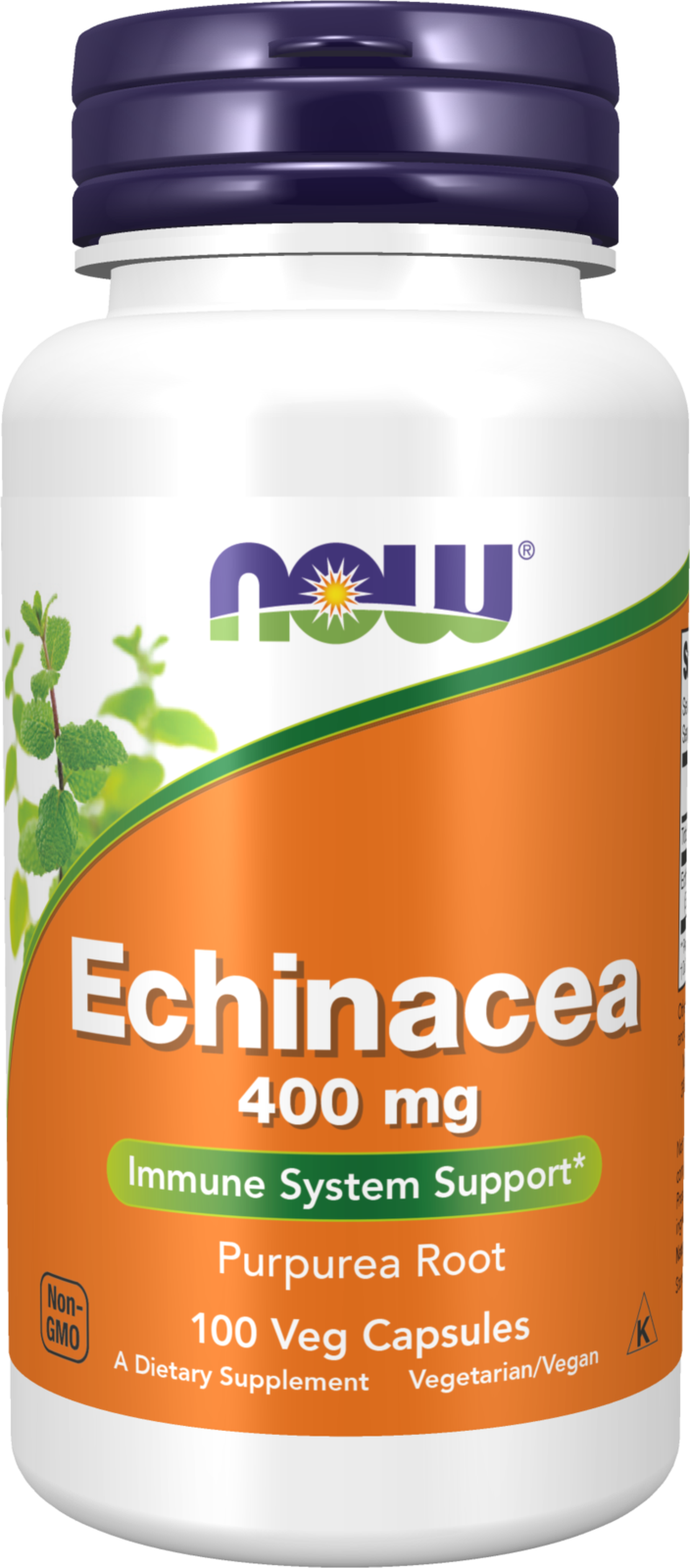 NOW Supplements, Echinacea 400 mg, Immune System Support*, 100 Veg Caps — product image