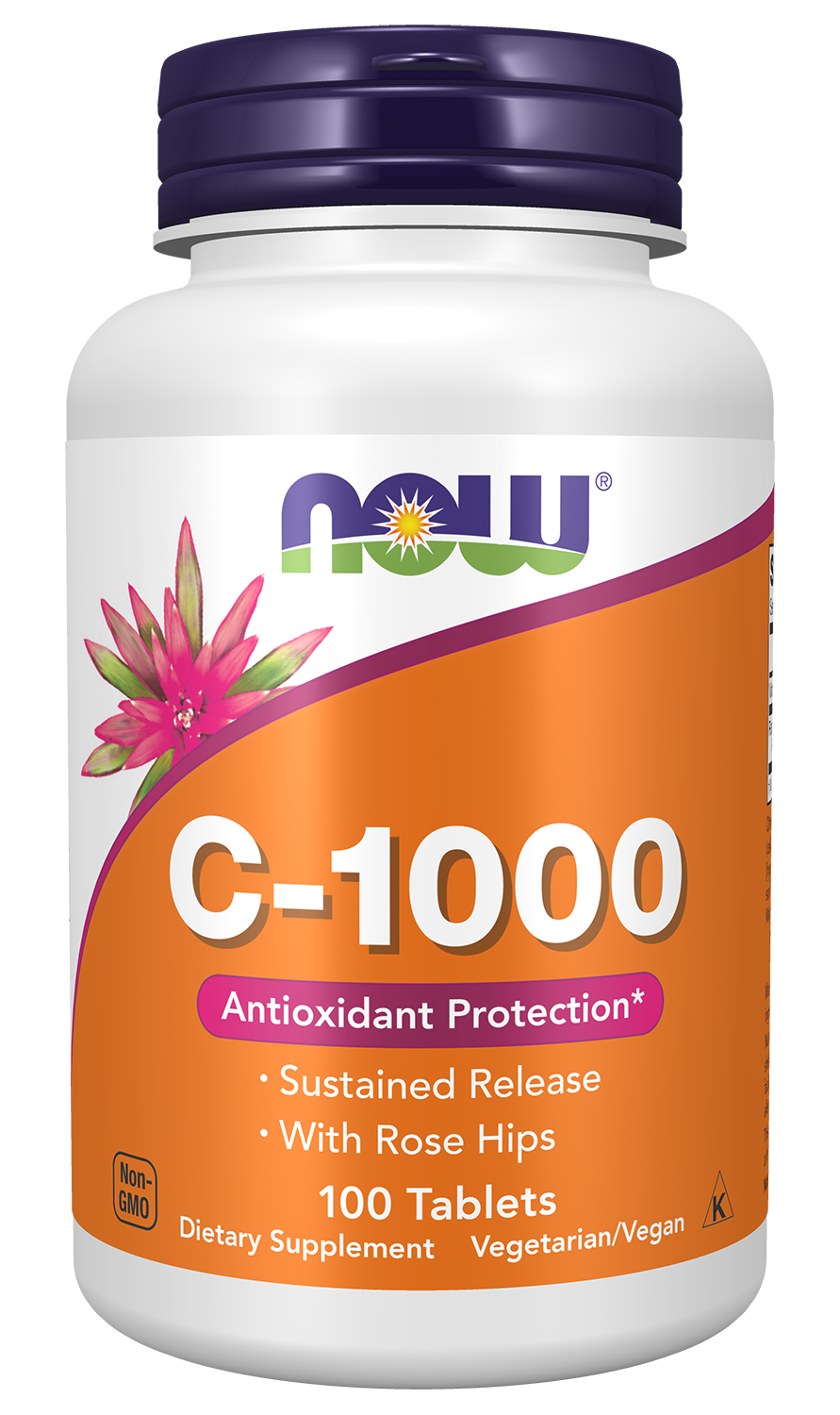 NOW Supplements, Vitamin C-1,000 w/ Rose Hips, Sustained Release, 100 Tabs — product image