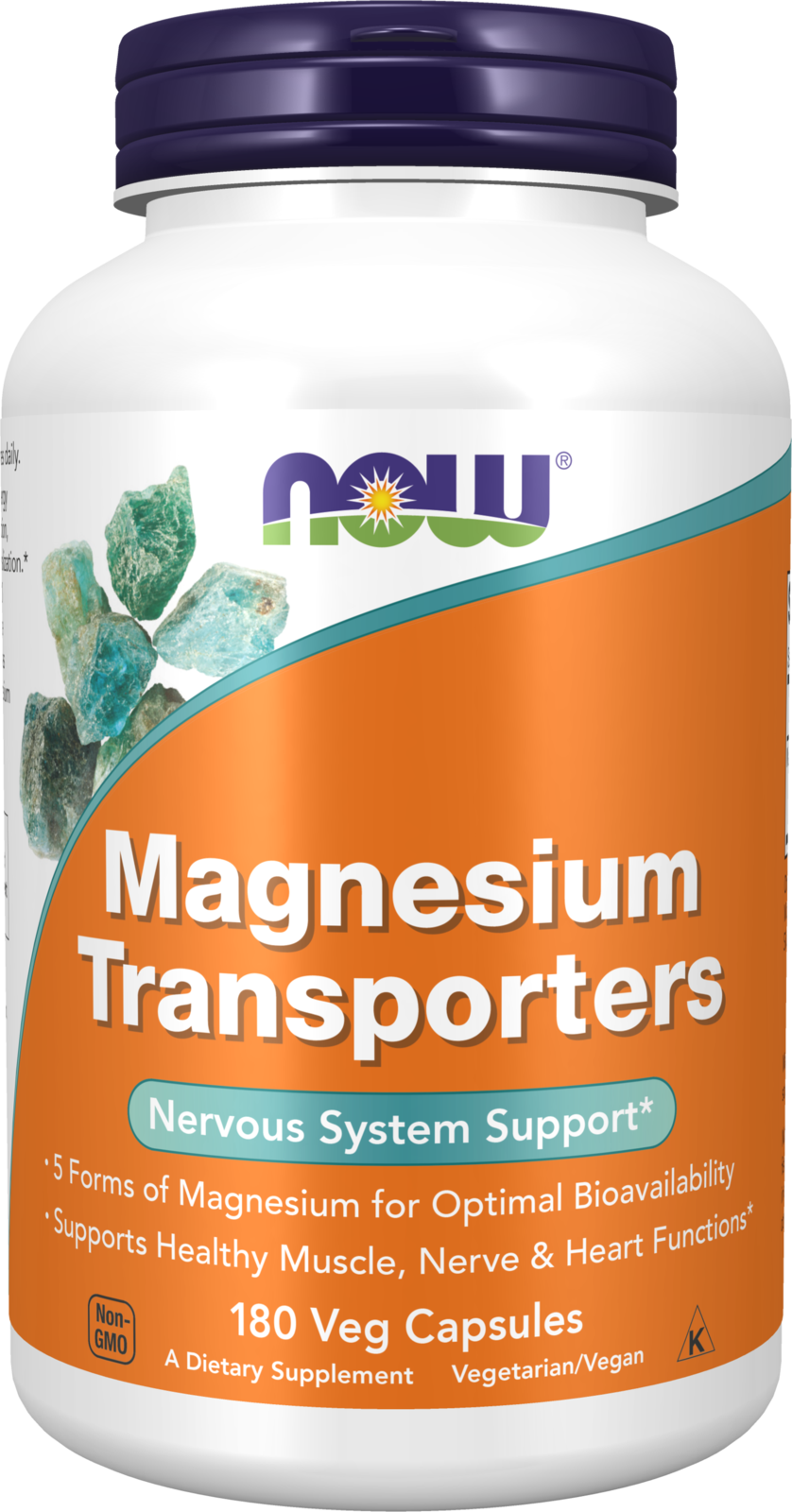 NOW Supplements, Magnesium Transporters, 5 Forms Magnesium, 180 Veg Caps — product image