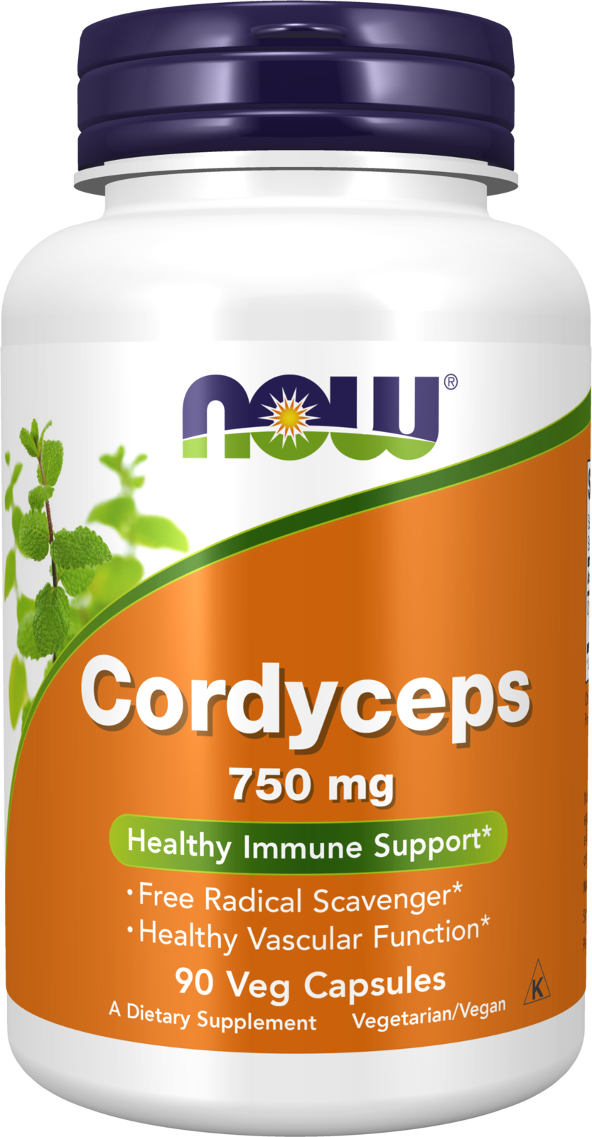 NOW Supplements, Cordyceps 750 mg, Healthy Immune Support*, 90 Veg Caps — product image