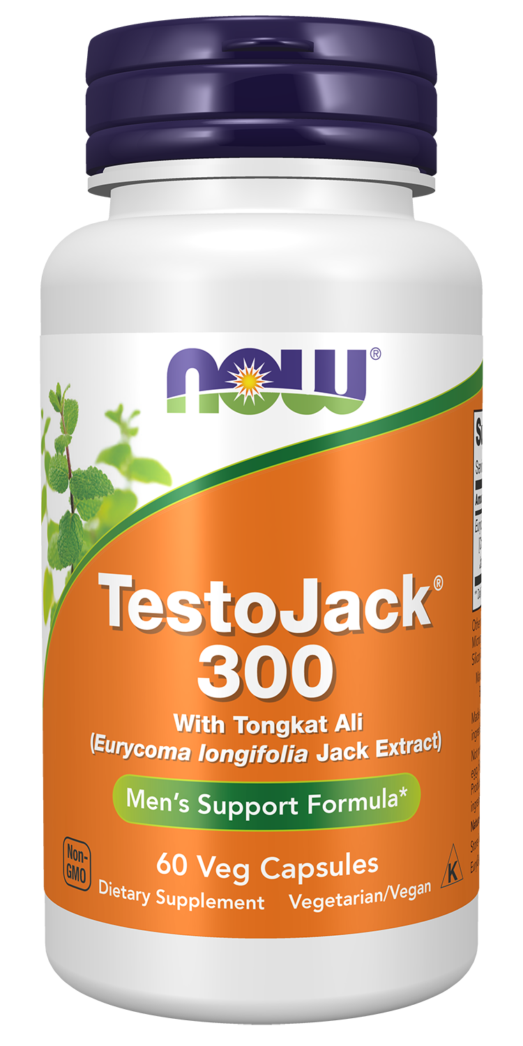 NOW Supplements, TestoJack™ 300 with Tongkat Ali, 60 Veg Caps — product image