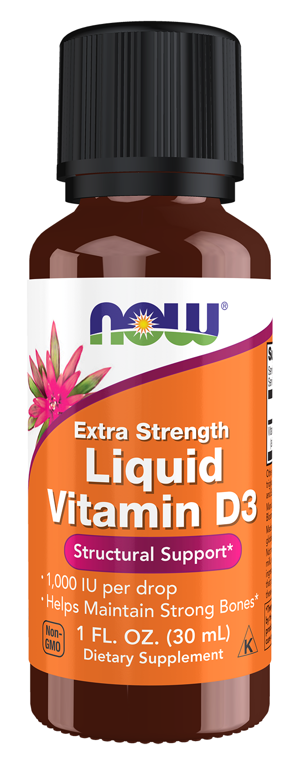 NOW Supplements, Liquid Vitamin D-3, Structural Support*, 1 oz — product image