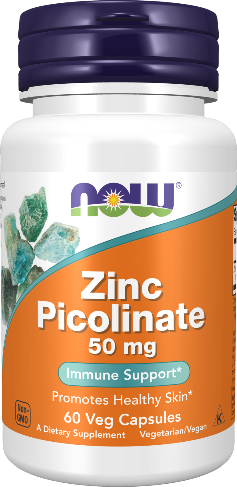 NOW Supplements, Zinc Picolinate 50 mg, Immune Support*, 60 Veg Caps — product image