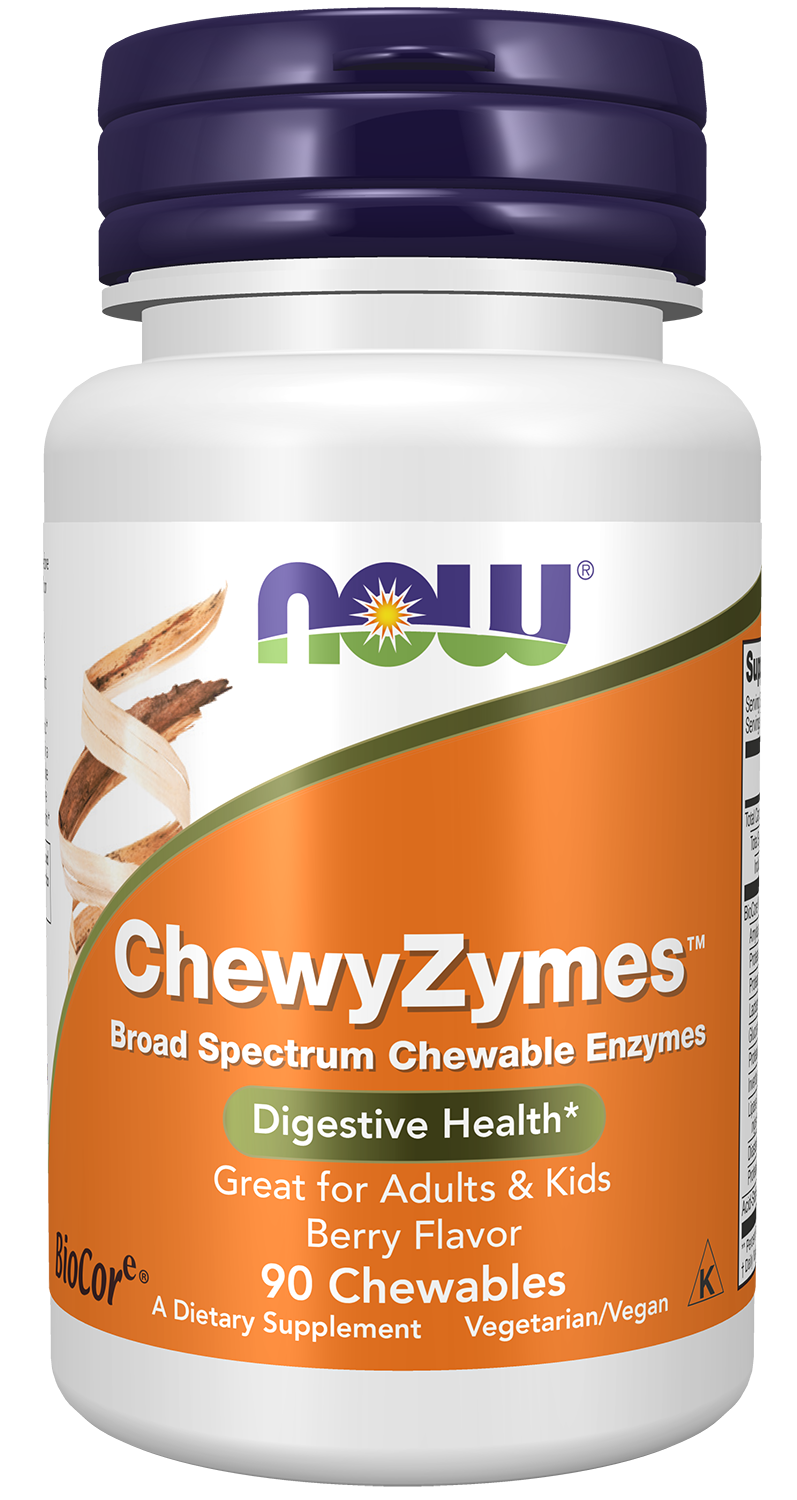 NOW Supplements, ChewyZymes, Berry Flavor, 90 Chewables — product image