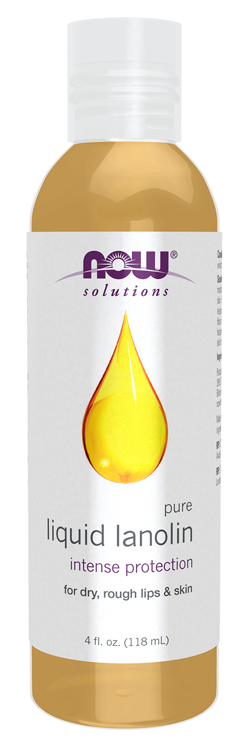 NOW Solutions, Liquid Lanolin, For Dry Rough Lips and Skin, 4 fl. oz — product image