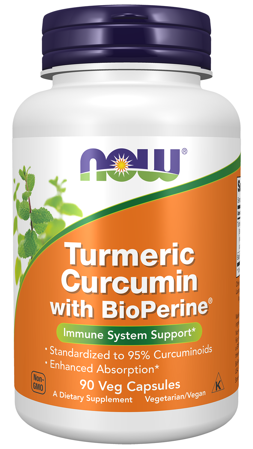 NOW Supplements, Turmeric Curcumin with BioPerine, 90 Veg Caps — product image