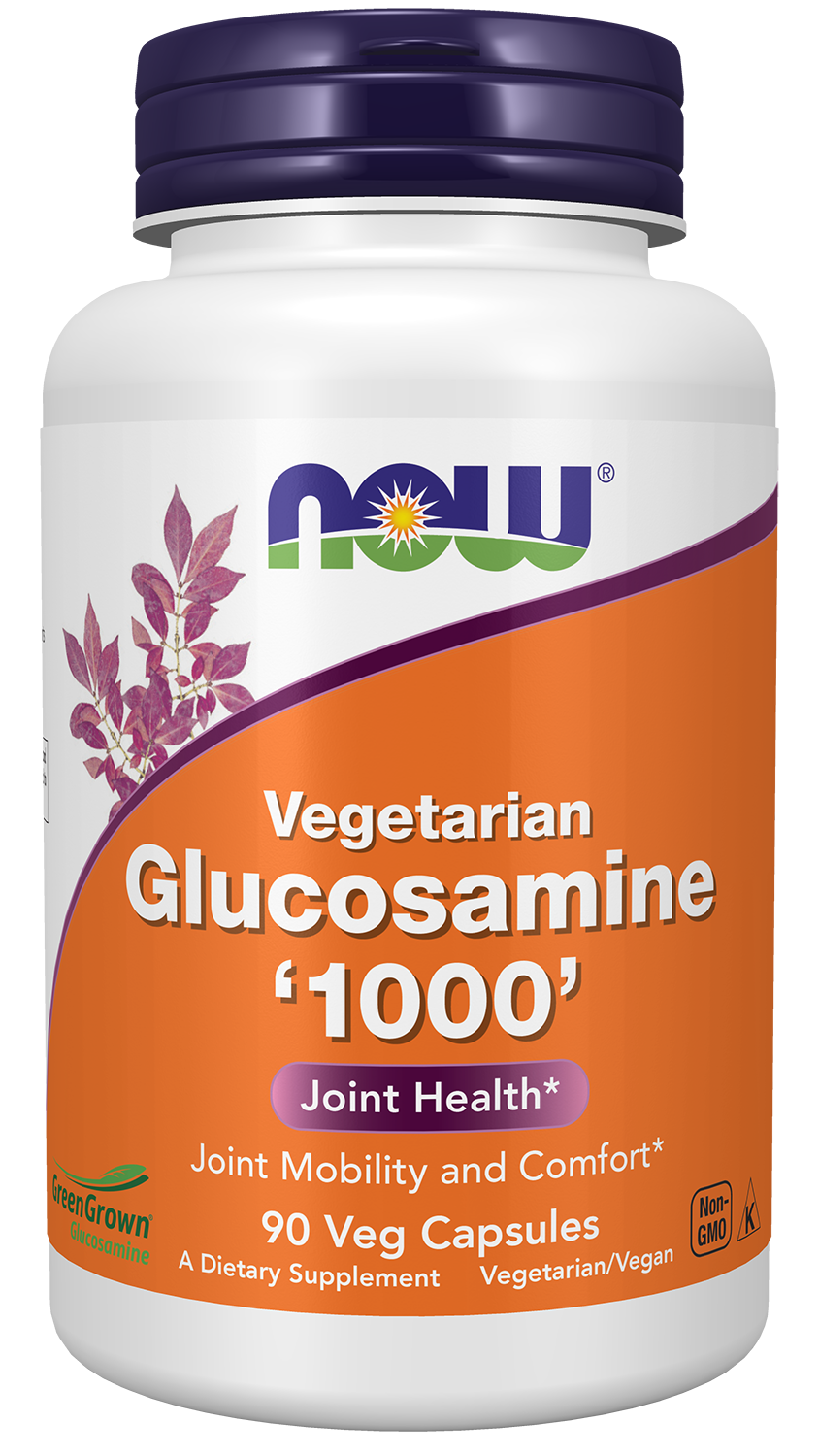 NOW Supplements, Vegetarian Glucosamine '1000', w/ GreenGrown®, 90 Veg Caps — product image