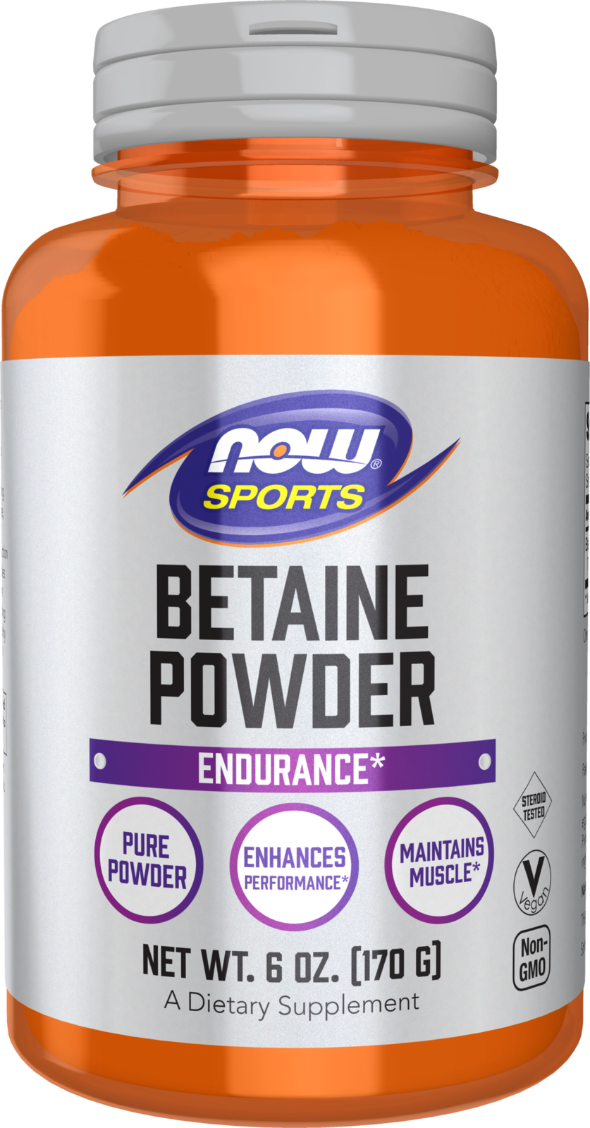 NOW Sports, Betaine TMG Powder, Enhances Performance*, 6 oz — product image