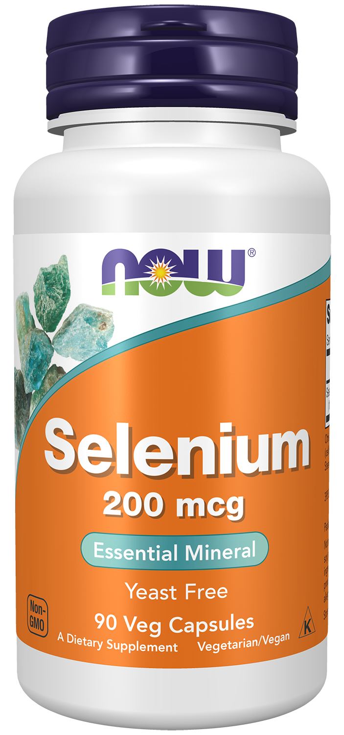 NOW Supplements, Selenium 200 mcg, Essential Mineral, 90 Veg Caps — product image