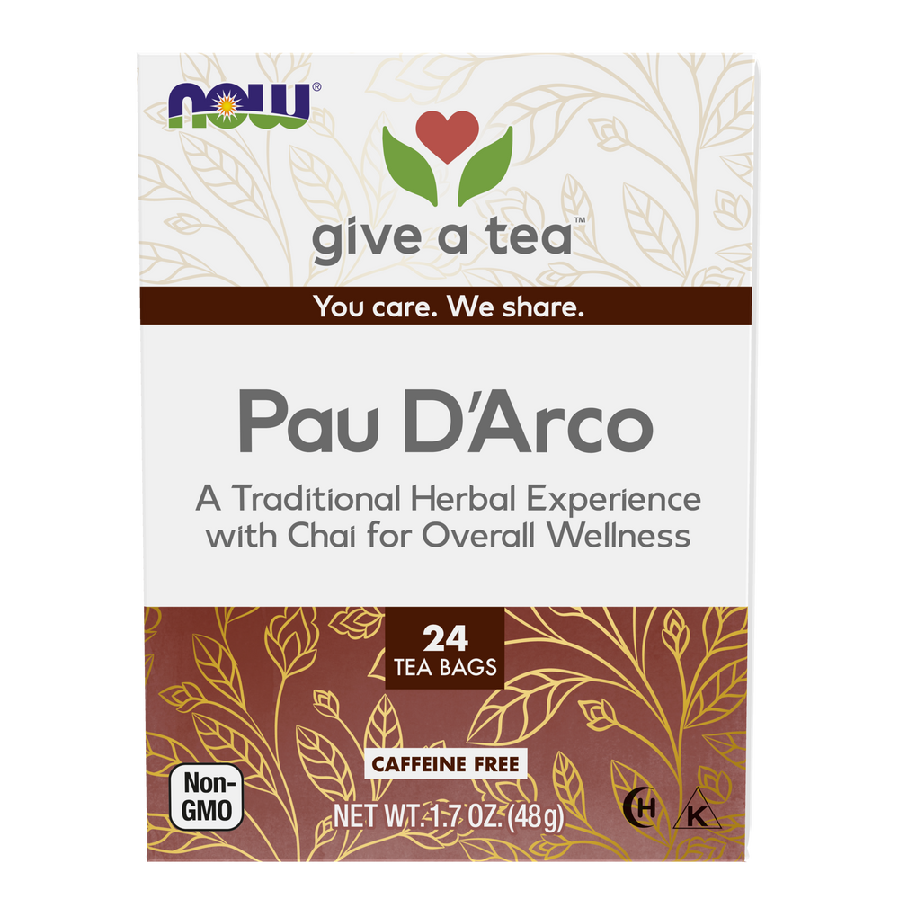 NOW Foods, Give a Tea® Pau D'Arco Traditional Overall Wellness Tea, 24 bags — product image