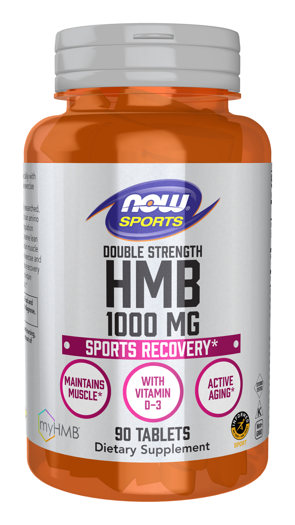 NOW Sports, HMB (β-Hydroxy β-Methylbutyrate) 1,000 mg, 90 Tabs — product image