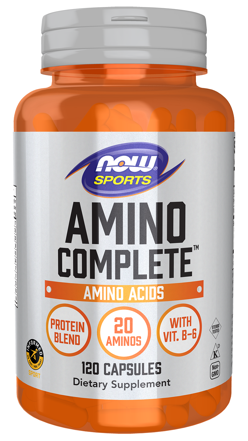 NOW Sports, Amino Complete™, Protein Blend with 20 Aminos, 120 Veg Caps — product image
