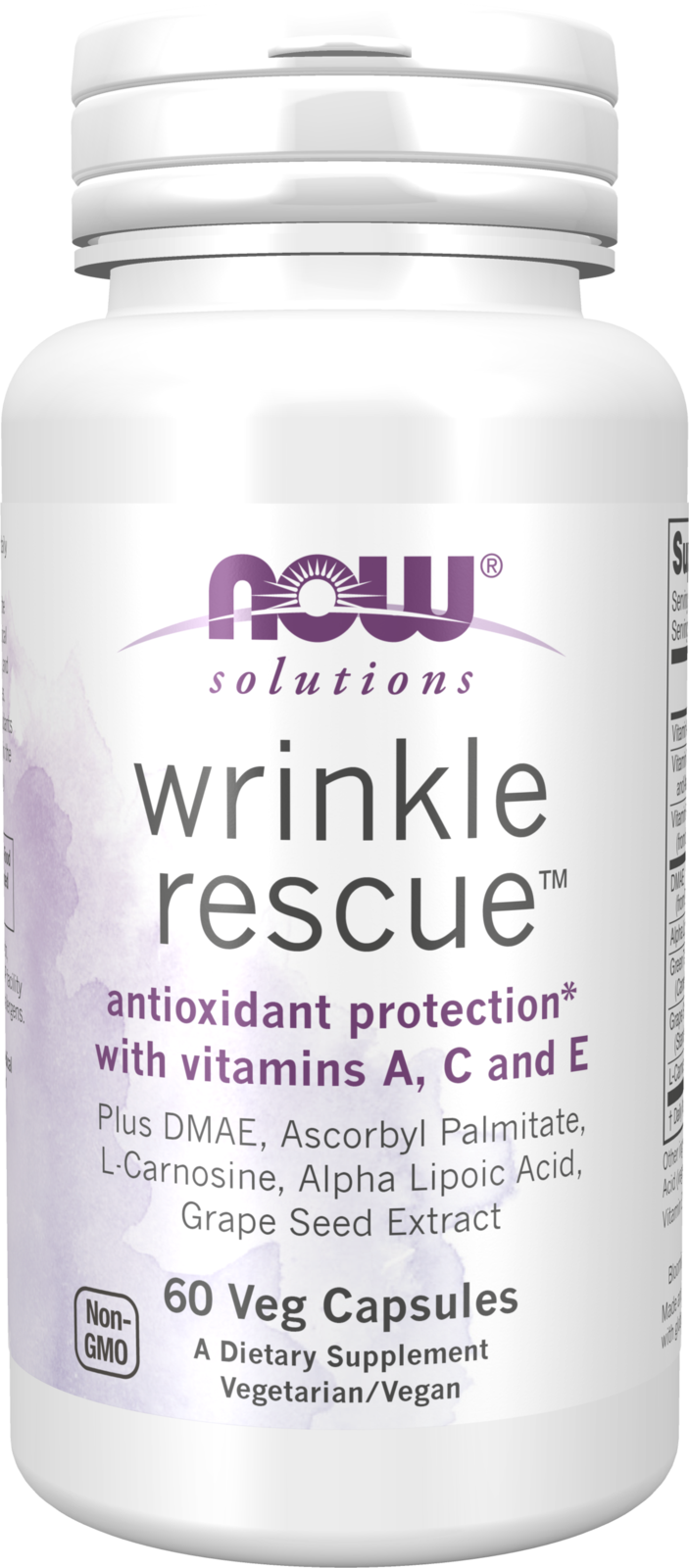 NOW Solutions, Wrinkle Rescue™ Caps, Vitamins A, C, E Blend, 60 Veg Caps — product image