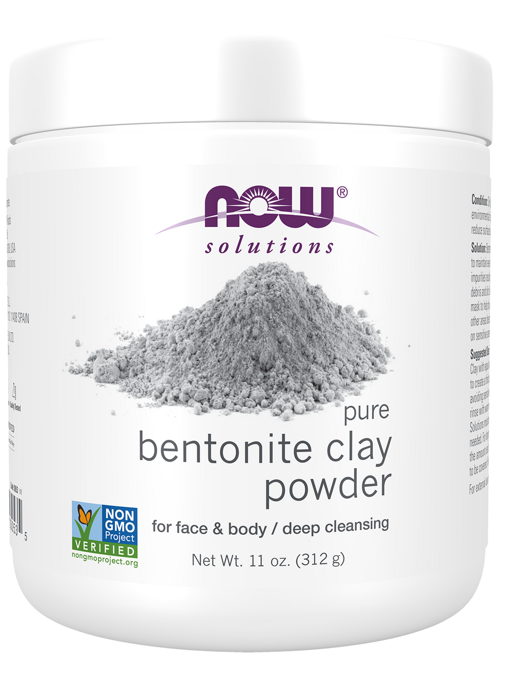 NOW Solutions, Bentonite Clay Powder, Great for Oily Problem Skin, 11 oz — product image