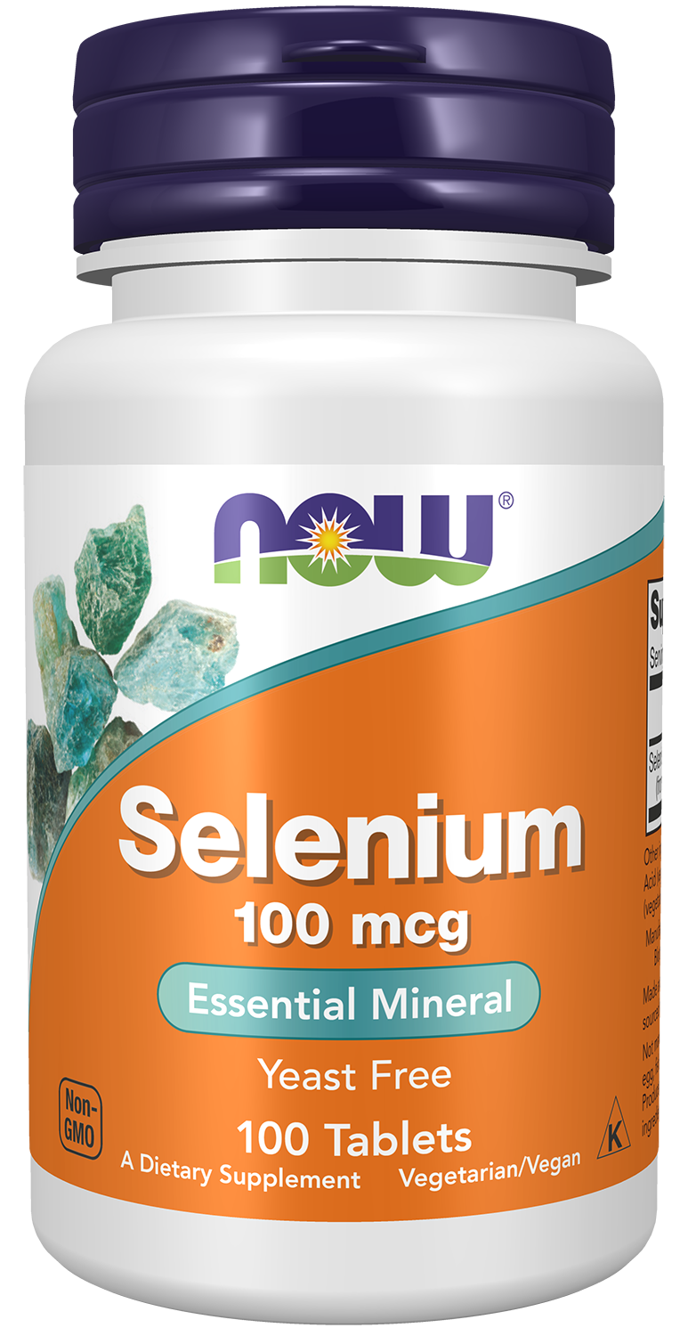 NOW Supplements, Selenium 100 mcg, Essential Mineral, 100 Tabs — product image