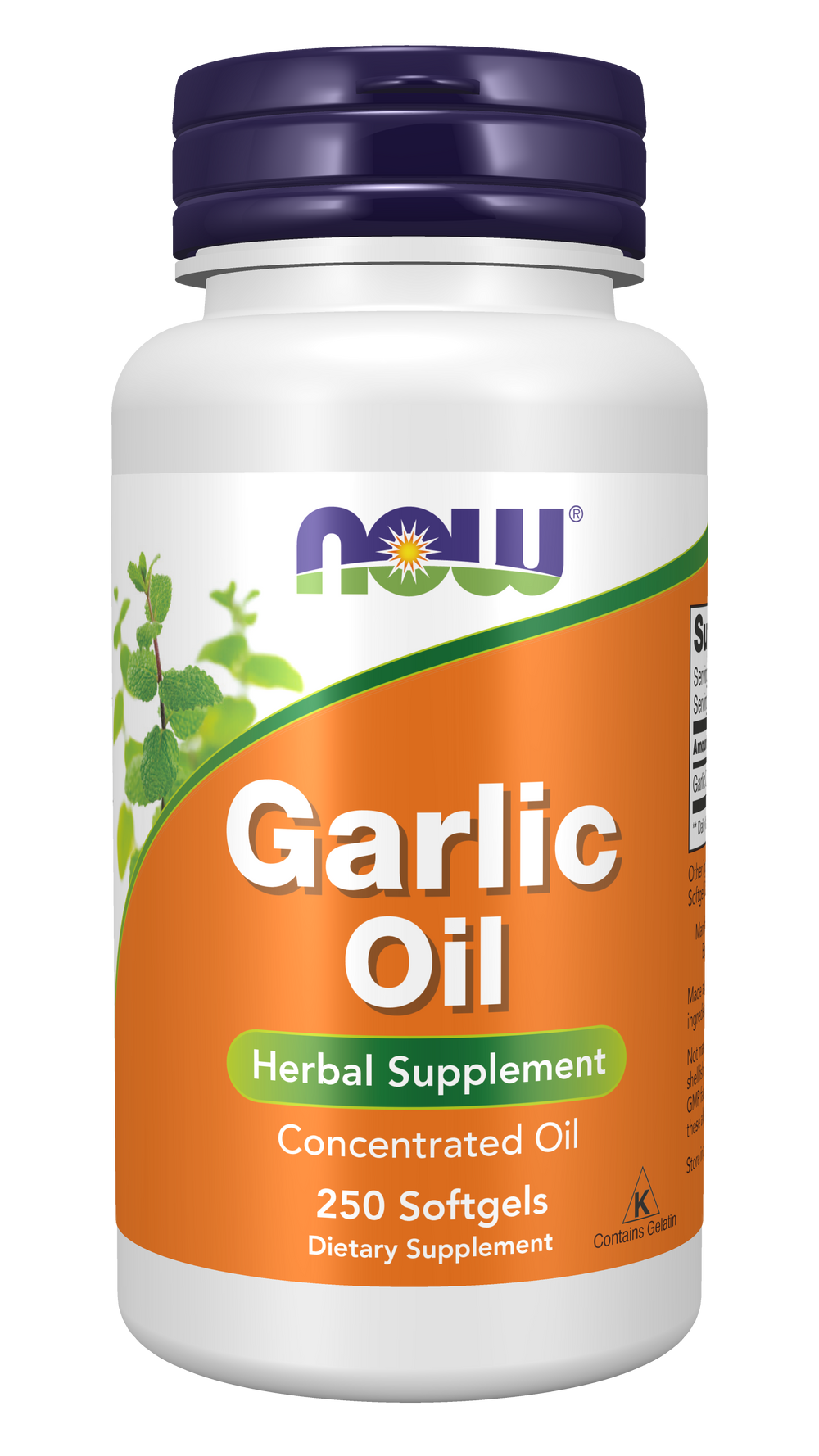 NOW Supplements, Garlic Oil Concentrate, 250 Softgels — product image