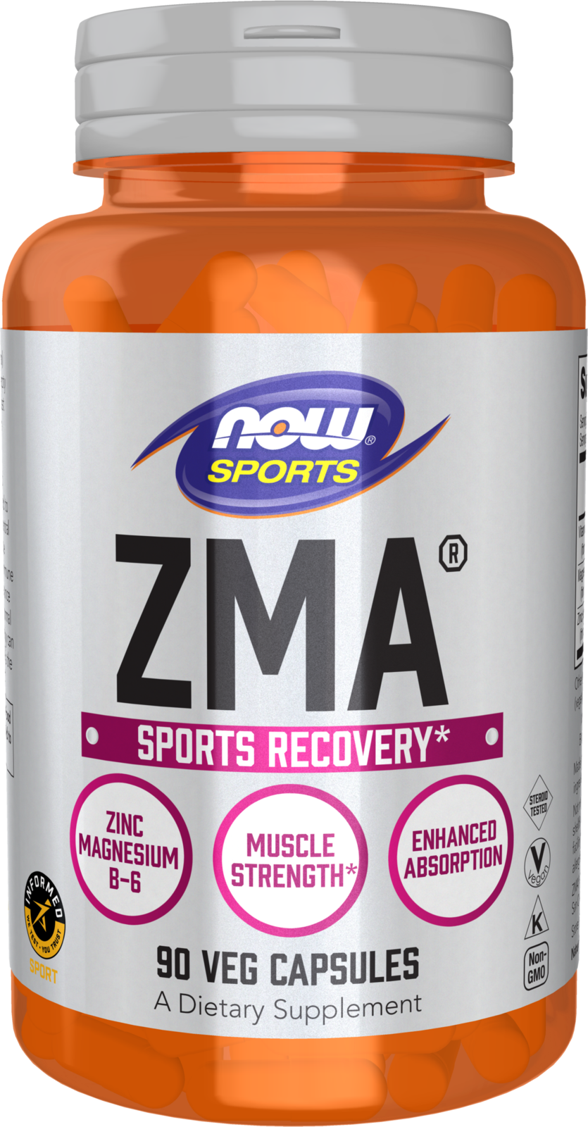 NOW Sports, ZMA, Enhanced Absorption, Sports Recovery*, 90 Veg Caps — product image